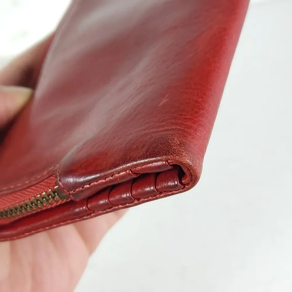 Frye red distressed